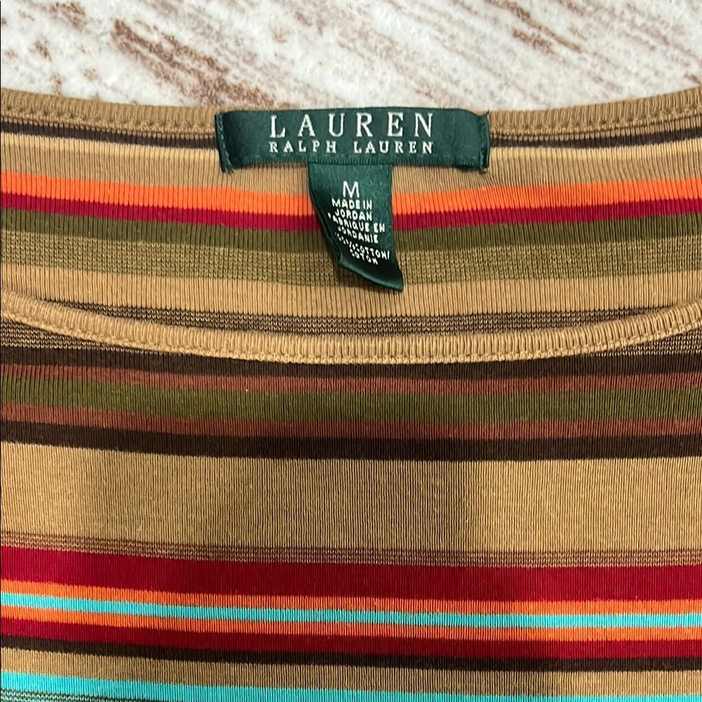SALE Ralph Lauren Multi Striped Belt Dress - Picture 3 of 9